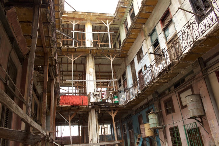 The dilapidated building in Havana where Francisco Jesús Jiménez lives. The shortage of adequate housing in Cuba could make it difficult for the government to accommodate an influx of deportees.