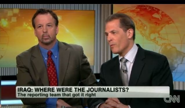 Former Knight Ridder reporters Warren Strobel, left, and Jonathan Landay, right, were part of a team that got the run-up to t