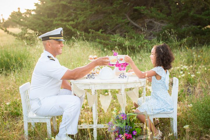 Lieutenant Navy Officer Josh Hicks with his daughter Tatyana.