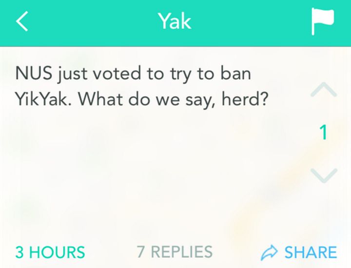 Brighton's Yakkers responded to the NUS decision