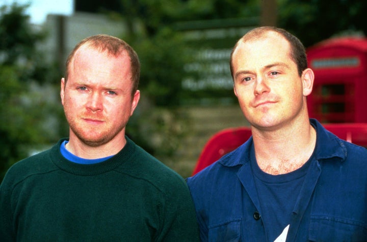 <strong>Ross Kemp and Steve McFadden as Grant and Phil Mitchell, back in 1991</strong>