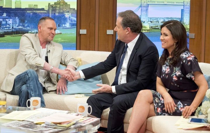 Paul Gascoigne with Piers Morgan and Susanna Reid