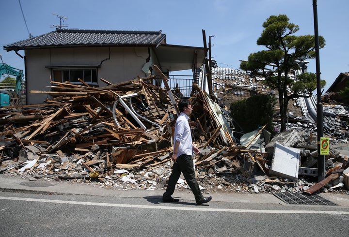 Aftershocks continued to spread through Japan almost one week after the first of two earthquakes struck the southwestern Kyushu island. The death toll rose to 48 and several people remain missing.