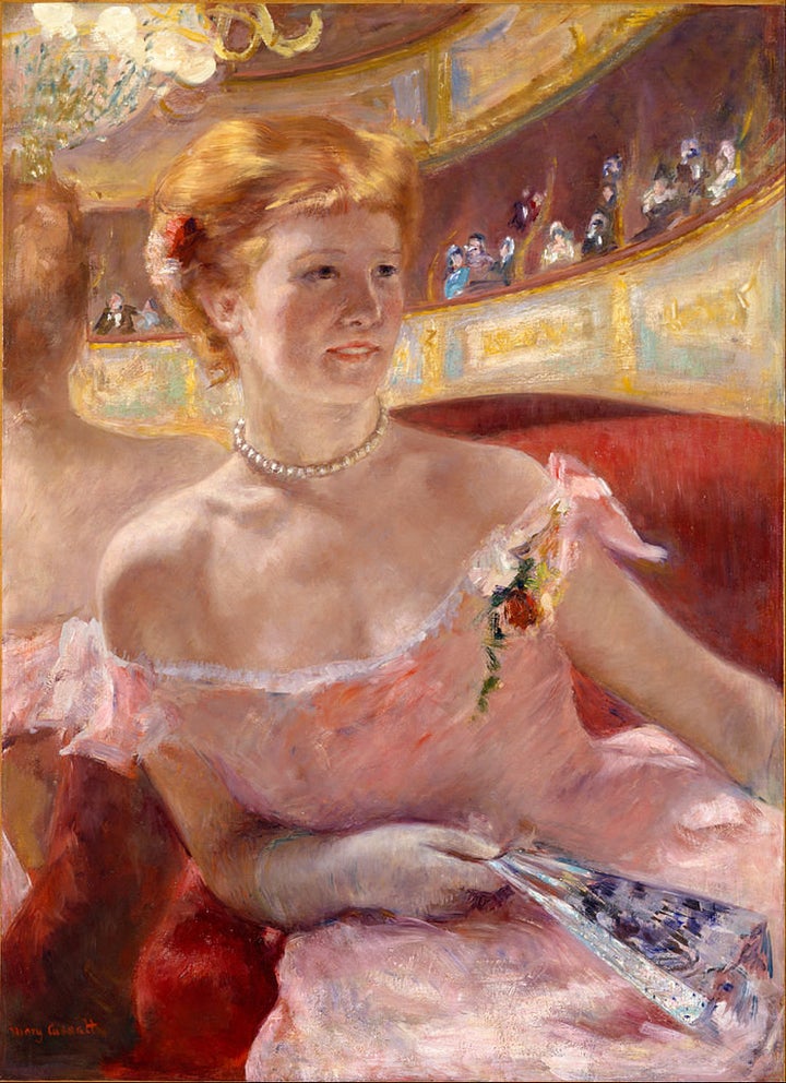 Mary Cassatt, "Woman with a Pearl Necklace in a Loge," 1879