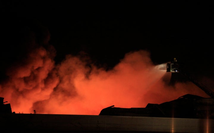 <strong>Emergency service staff worked through the night to tackle the blaze</strong>