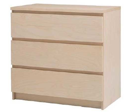 The MALM 3-drawer chest.