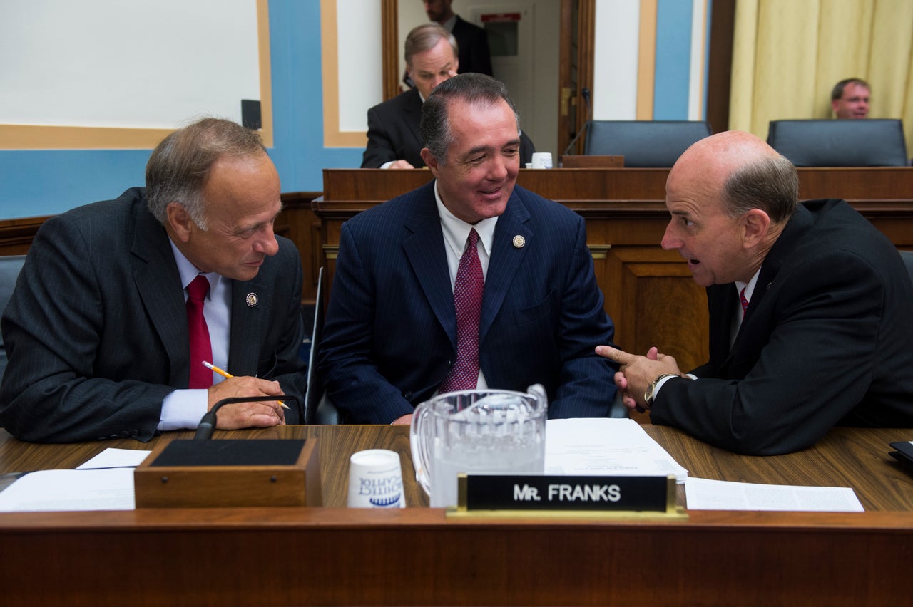 Three of the Republican congressman most integral to getting HR 569 passed also happen to have used anti-Muslim rhetoric. From left, Reps. Steve King (R-Iowa), Trent Franks (R-Ariz.) and Louie Gohmert, R-Texas.