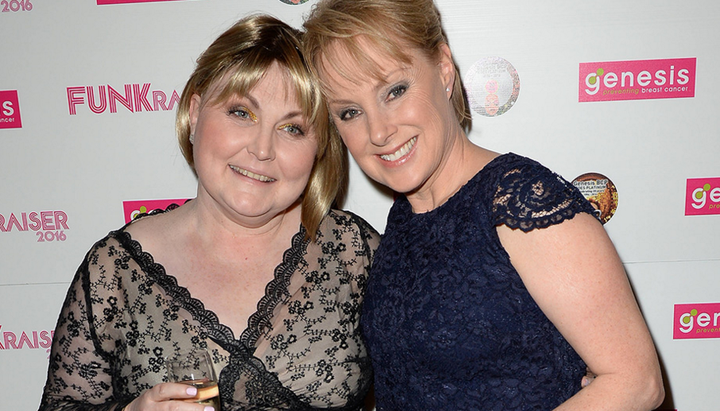 <strong>Morag with her close friend and co-star Sally Dynevor</strong>