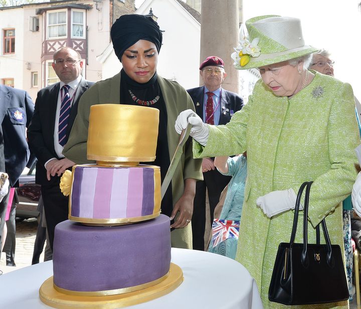 Nadiya Hussain presented the Queen with her 90th birthday cake on Thursday