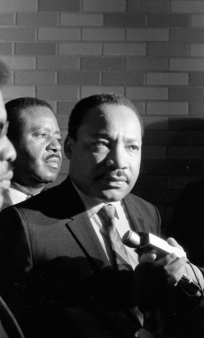 Dr. Martin Luther King, April 3, 1968, Memphis, just a few hours before the tragedy.