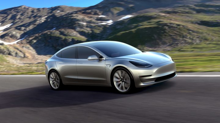 Tesla' Model 3 electric car.