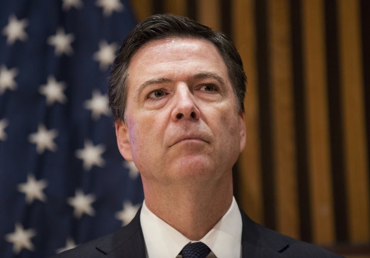 FBI Director James B. Comey attends a news conference on terrorism after speaking at the NYPD Shield Conference in the Manhat
