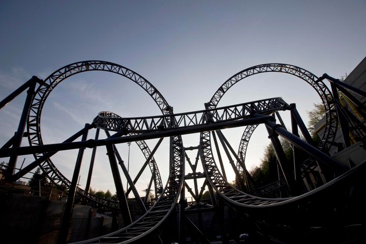 Alton Towers's The Smiler rolercoaster, which has 14 loops.