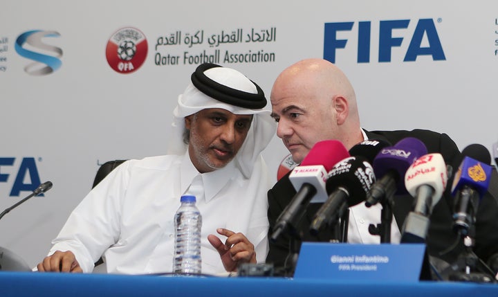 FIFA President Gianni Infantino met with top Qatari soccer officials this week to discuss workers' reforms at World Cup stadium sites. 