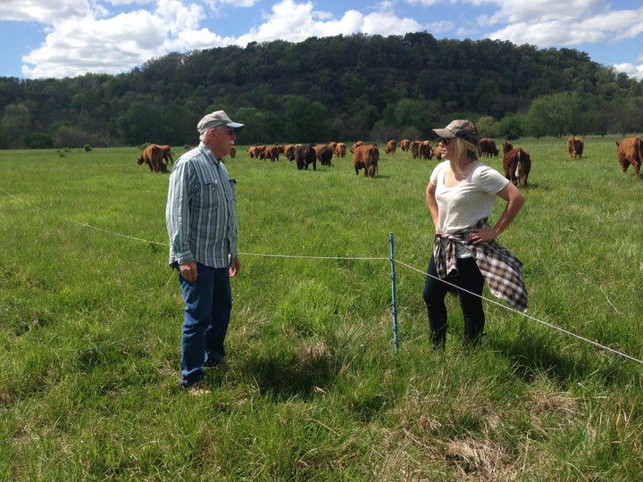 Lauren Manning originally met Ron Morrow (left) when she was touring his Fayetteville, Arkansas, farm. She works there now, so Manning jokes that she "never left" the tour.