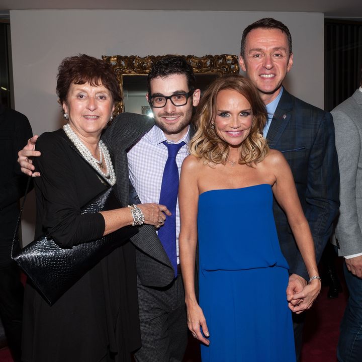 Naomi Lippa, director Noah Himmelstein, Andrew Lippa and Kristin Chenoweth at the 2014 benefit concert of "I Am Harvey Milk" in New York. 