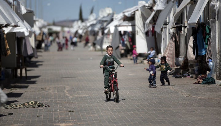 At least 400,000 Syrian children do not attend school in Turkey. Almost all the children at the informal encampment in Torbali have never been in a real classroom.