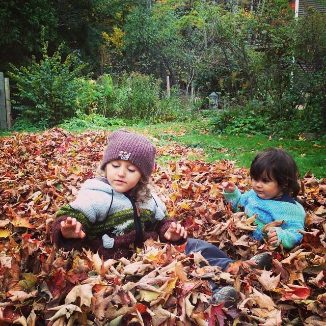 Our son Maddox and daughter Olivia playing in the leaves.