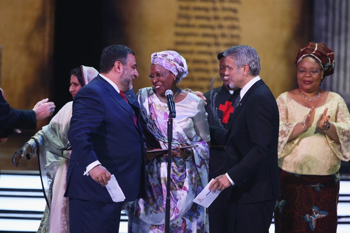 George Clooney presents Marguerite Barankitse with million-dollar Aurora Prize
