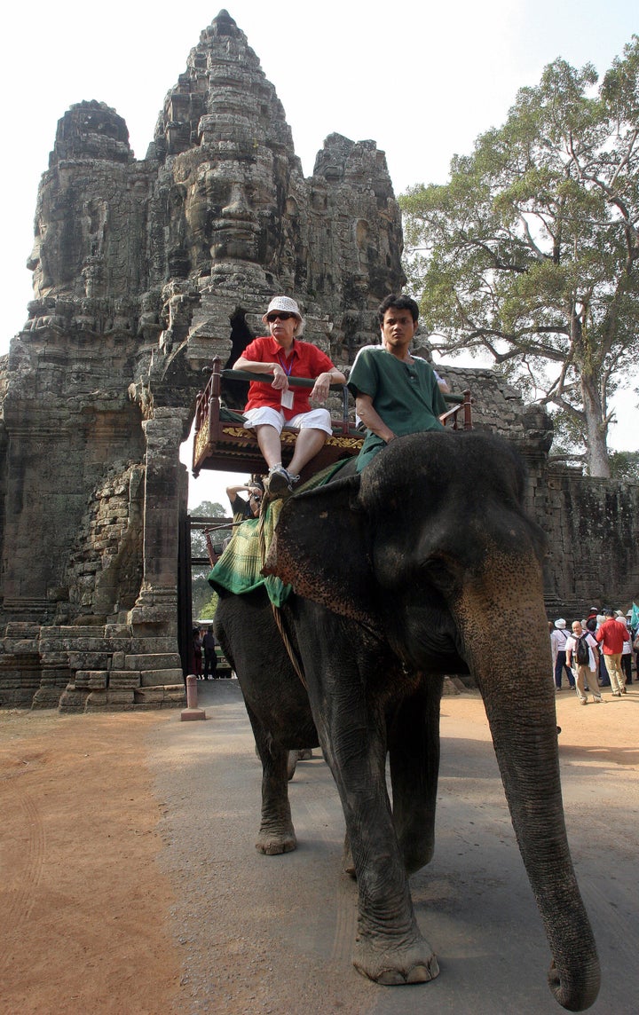 Elephant rides are commonly used by tourists travelling to Cambodia's famed Angkor Wat temple in Siem Reap province.