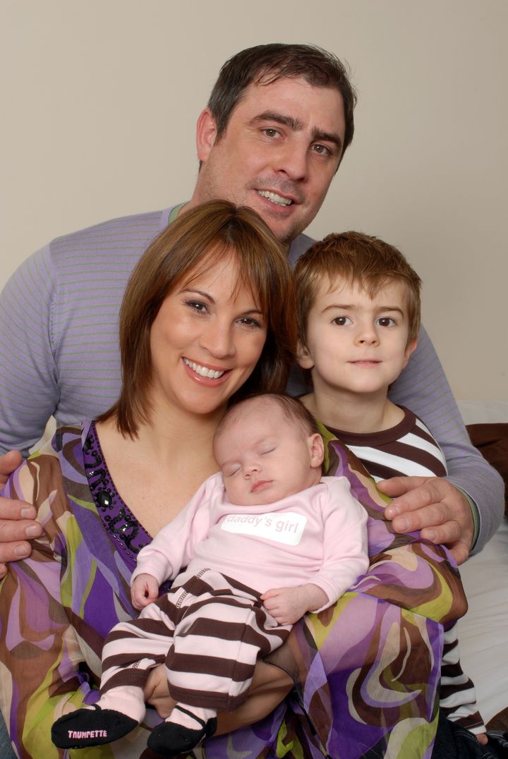 Andrea with daughter Amy, son Finlay and ex-husband Steve in 2006