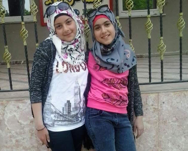 Tesnim, 12, and Yasmin, 13, were killed when a rocket fired from Islamic State-controlled Syria landed on the roof in Kilis, Turkey, where thSyrian refugee girls happened to be playing.