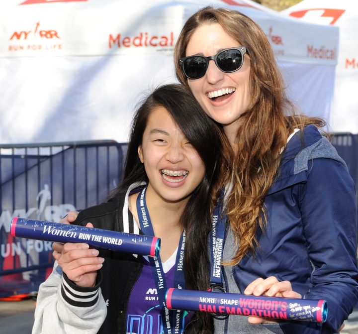 Sara Bareilles and Kimberley Dao attend 13th Annual MORE/SHAPE Women's Half-Marathon at Central Park on April 17, 2016 in New York City.