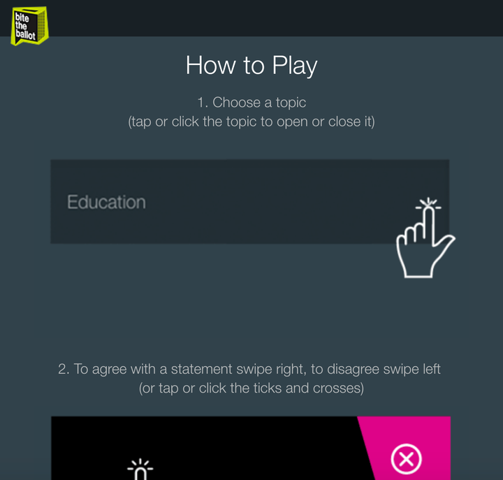 <strong>Bite the Ballot's Verto app has been called the "Tinder for politics"</strong>