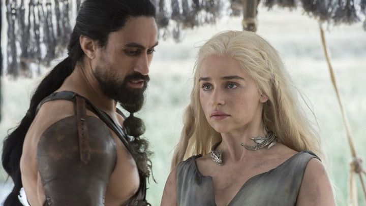Emilia Clarke and Joe Naufahu in 'Game of Thrones' Season 6.