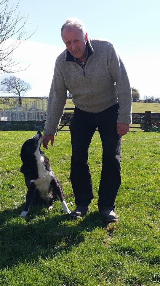 Pero, back with his owner Alan.