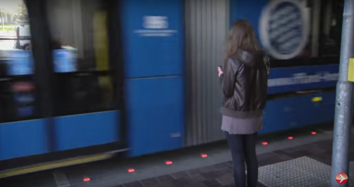 A company in Augsburg, Germany, has installed lights in the ground to protect inattentive smartphone users from traffic accidents.