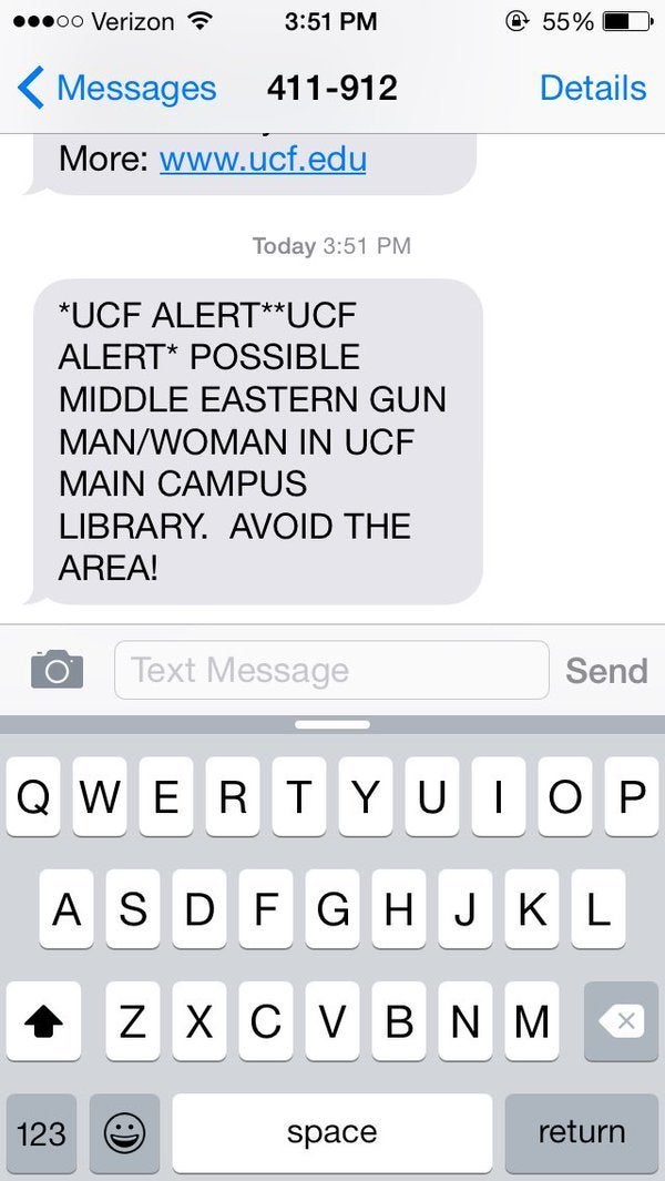 UCF Wants To Make Sure Students Know A Possible Gunman Might Be Middle ...