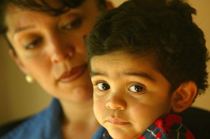 Marisol Quintero with son John Paul, age 18 months. When John Paul was diagnosed with anemia, his mother had to tak