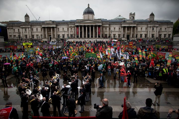 A May Day protest in London