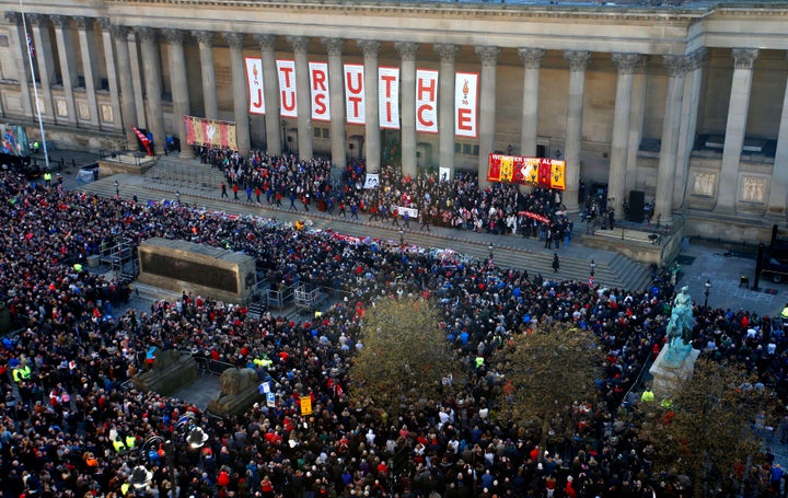 <strong>Thousands of people attended a commemorative event at St George's Hall in Liverpool, to mark the outcome of the Hillsborough inquest.</strong>