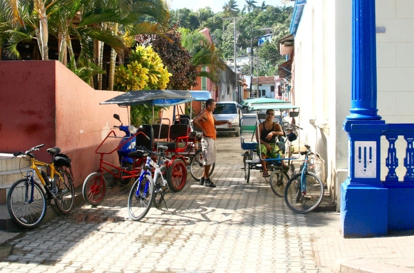 Rickshaw drivers<br>Baracoa, Cuba