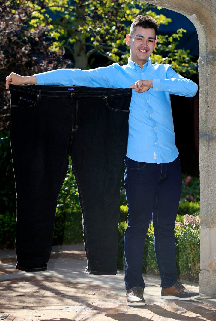 Bales with a pair of old jeans. 