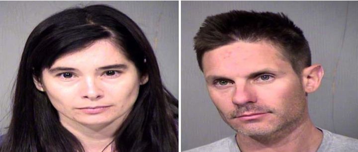 Emily Pitha, 34, and Christopher Hustrulid, 36, face numerous drug and child endangerment charges.