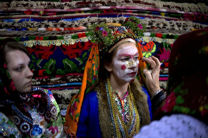 The gelina face painting ritual can take up to two hours.