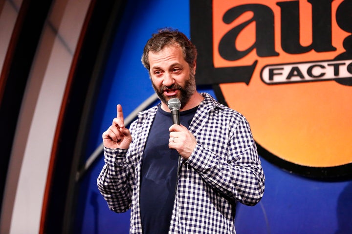 Judd Apatow, pictured during a comedy routine April 20, pointed out the similarities -- and perhaps one key difference -- between Prince and Garry Shandling.