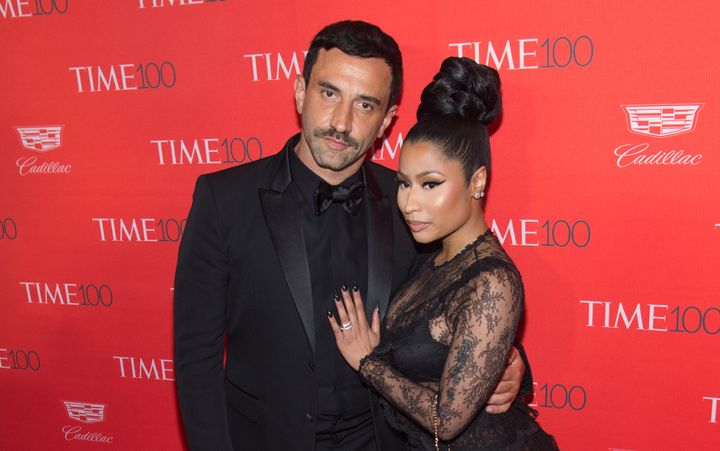 Riccardo Tisci and Nicki Minaj get real close on the red carpet at the 2016 Time 100 Gala in New York City.