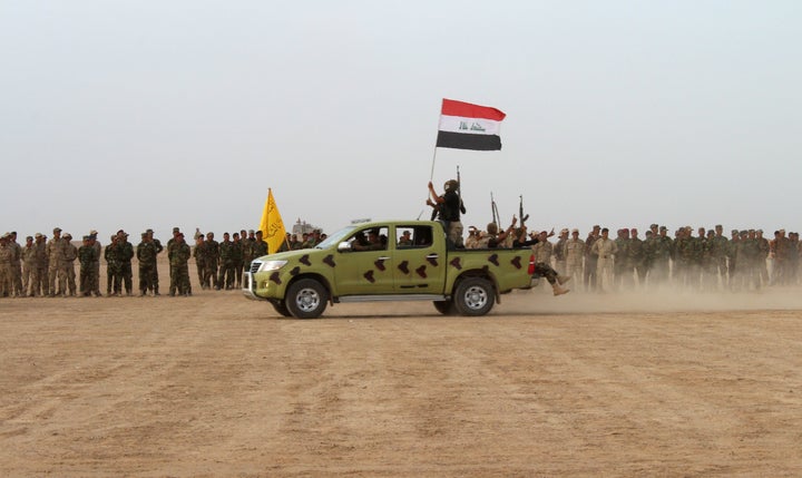 Iraqi security forces train near Fallujah, Iraq, in April. The city, under Islamic State control for over two years and surrounded by Iraqi troops and militias, is running out of food. 