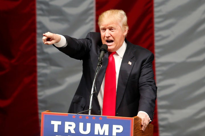 Republican U.S. presidential candidate Donald Trump speaks at a campaign rally in Costa Mesa, California, U.S., April 28, 2016.