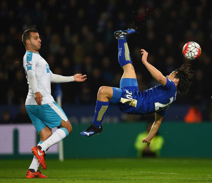 Leicester City's Shinji Okazaki scored an odds-defying bicycle kick in March. 