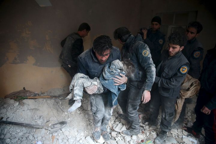 Groups like the Syria Civil Defense, or "White Helmets," are working to search for unexploded bombs and raise awareness among residents about the dangers of hidden cluster bombs.