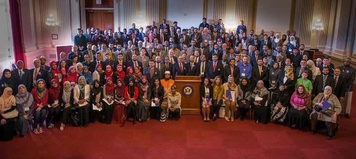A group photo from National Muslim Advocacy Day on Capitol Hill in Washington, D.C in April 2016 included many members o