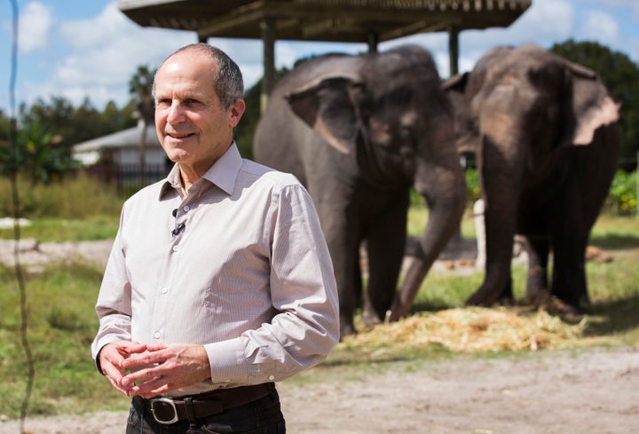 Kenneth Feld, CEO of Feld Entertainment Inc. answers questions at the Ringling Bros. and Barnum & Bailey Center for Elephant Conservation in Polk City, Florida September 30, 2015.