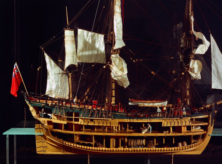 A scale model of the HMS Endeavour.