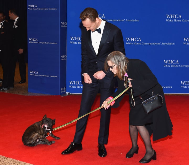 Gary Fisher attend the White House Correspondents' Dinner (also pictured, two huge film stars)