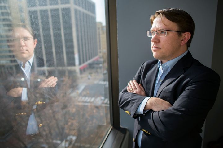 Brian Rogers, executive director of America Rising Squared, poses for a portrait in his office in Virginia on Dec. 11, 2015.